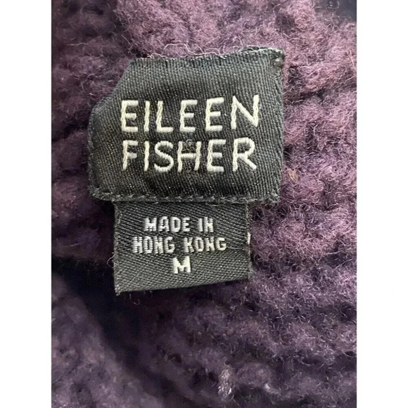 Eileen Fisher Sweater Lambswool Blend Purple Medium M - Picture 4 of 5